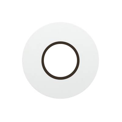 Moderna luminaria LED con un elegante diseño de anillo blanco y círculo interior negro sobre un fondo neutro. Ideal para espacios contemporáneos.