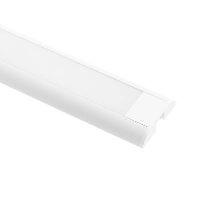 Perfil de aluminio para tira led 3000x9x39mm, montaje en superficie, blanco