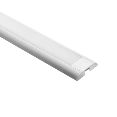 Perfil de aluminio para tira led 2500x9x39mm, montaje en superficie, aluminio cepillado