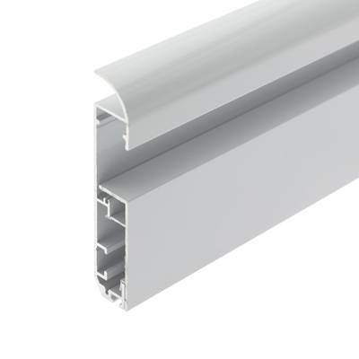 Zócalo de montaje en superficie con perfil de aluminio para tira LED, 3 m, blanco