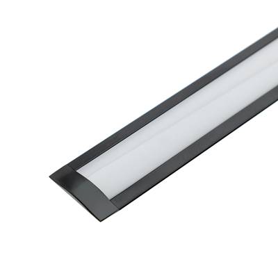 Perfil de aluminio para tira led 2000x8x25mm, empotrable, estrecho, negro