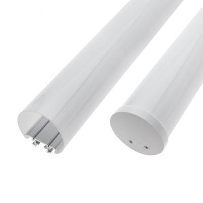Perfil colgante redondo de aluminio, redondo 50mm, para tira led, 3 metros, blanco