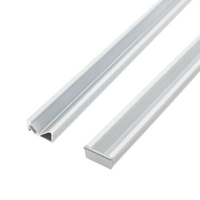 Perfil de repisa empotrable para luz indirecta para tira led, 3 m, aluminio cepillado