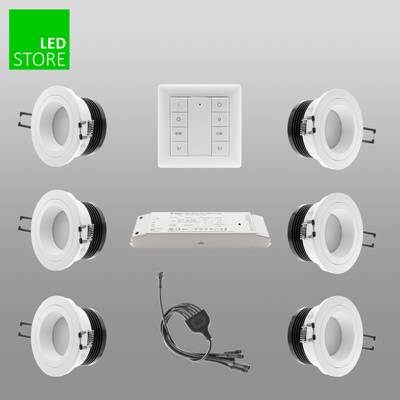 R023 CCT LED downlight 6 pcs SETTI con botón de control inalámbrico