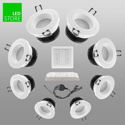 R023 CCT LED downlight 8 pcs SETTI con botón de control inalámbrico