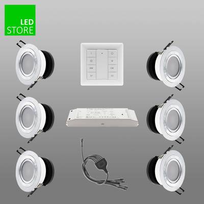 R033 CCT LED downlight 6 pcs SETTI con botón de control inalámbrico