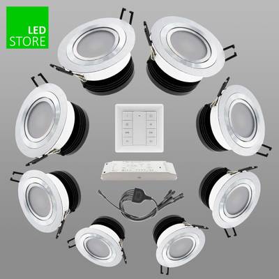 R033 CCT LED downlight, 8 pcs SETTI con botón de control inalámbrico R033 CCT LED downlight, 8 pcs SETTI con botón de control inalámbrico