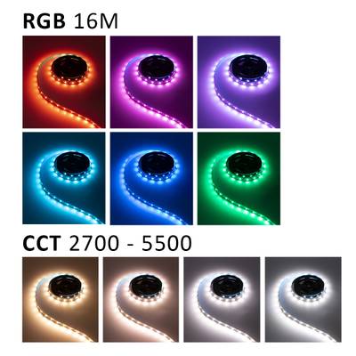Las tiras de luces LED presentan colores RGB 16M y un CCT ajustable entre 2700-5500, ofreciendo una gama de niveles de brillo para una iluminación personalizable.