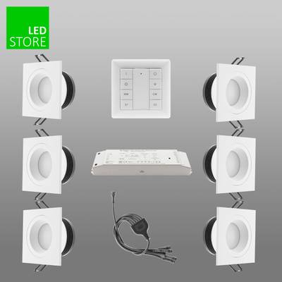 SQ023 CCT LED downlight 6 pcs SETTI con botón de control inalámbrico
