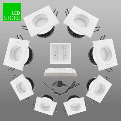 SQ023 CCT LED downlight 8 pcs SETTI con botón de control inalámbrico