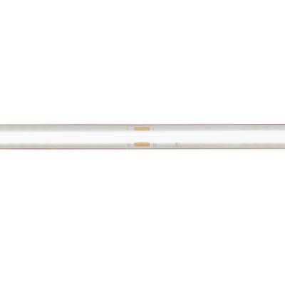 Primer plano de una tira de luz LED blanca con diodos espaciados uniformemente, perfecta para soluciones de iluminación modernas y energéticamente eficientes.