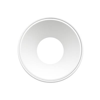 Luminaria LED de pared blanca redonda con hendidura central, diseño minimalista, vista frontal. Ideal para soluciones de iluminación modernas para el hogar o la oficina.