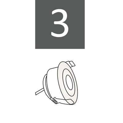 LED downlight kit direccional, 3pcs 3W spots, blanco
