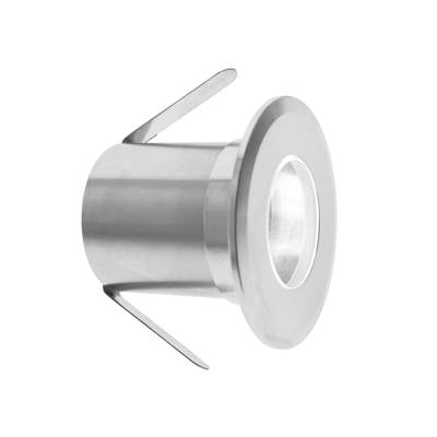 Downlight LED empotrable metálico de color plateado para montaje en techo con pestañas inclinadas, que ofrece soluciones de iluminación elegantes y eficientes.