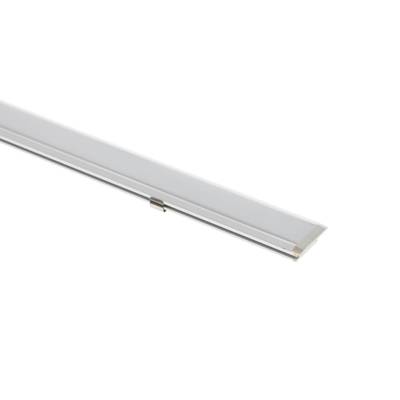 Perfil de aluminio para tira led 3000x8x28mm, empotrable, estrecho, aluminio cepillado IP65