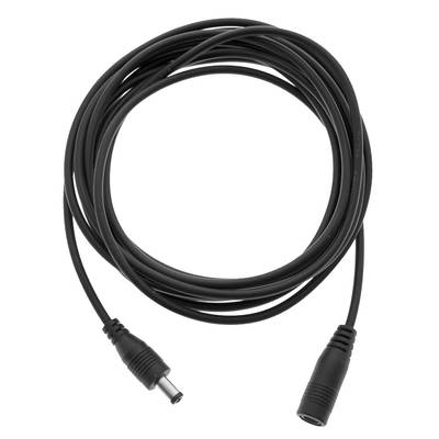Cable de audio negro trenzado con conectores macho y hembra de 3,5 mm, ideal para ampliar y conectar audio; adecuado para uso doméstico o profesional.