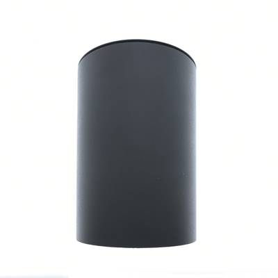 Elegante lámpara LED cilíndrica negra con base blanca, ideal para soluciones de iluminación contemporáneas en el hogar o espacios comerciales.