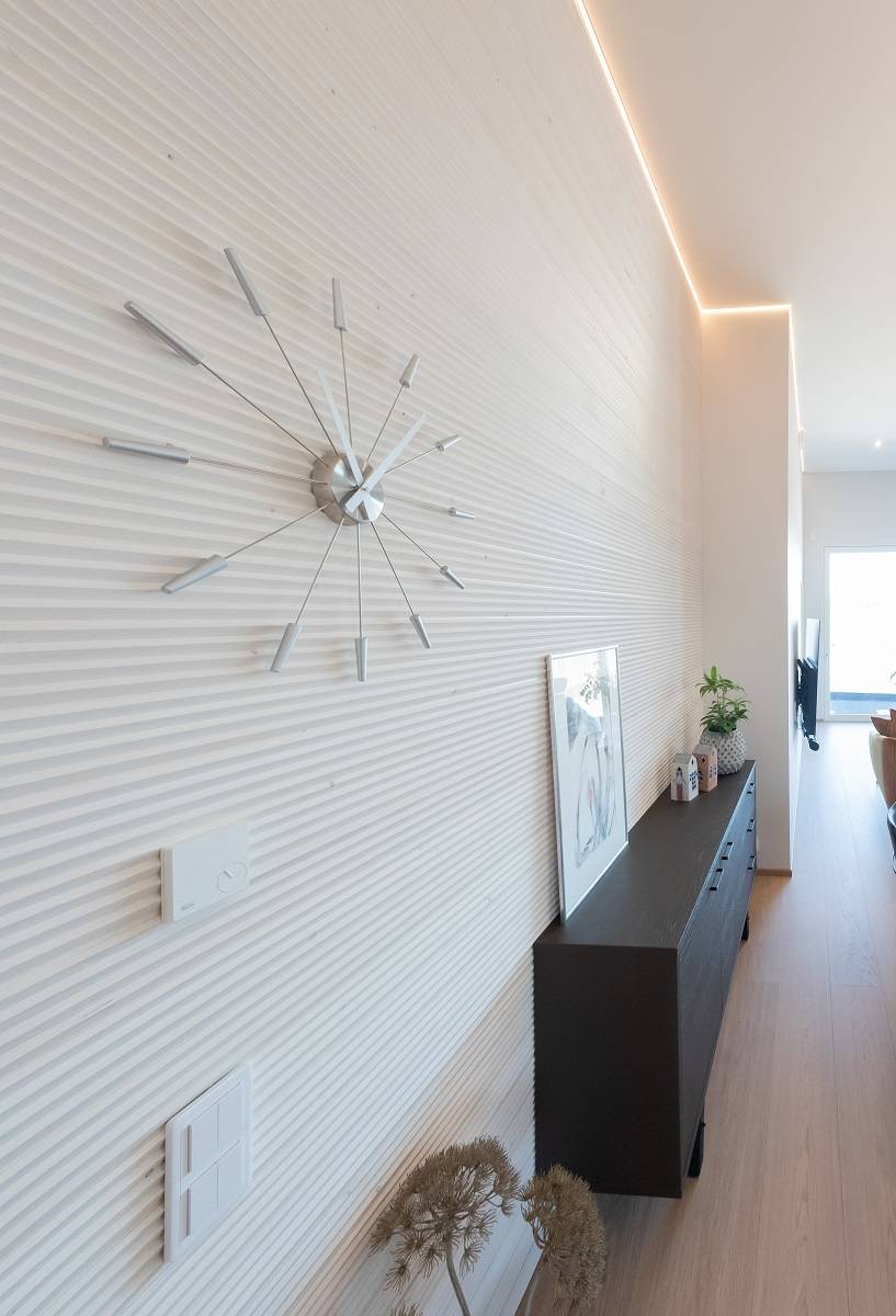 22 Sala de estar led tira de iluminación bellamente implementado en la forma de una pared LedStorefi