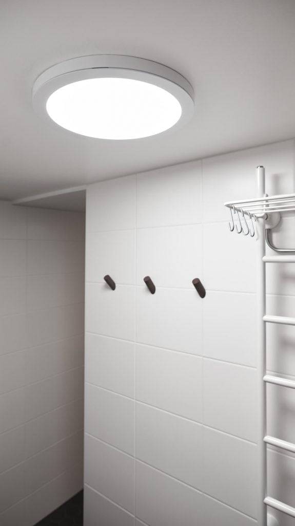 Fondo verde con contornos cuadrados blancos y "LED STORE" en letras blancas en negrita destacando las soluciones de iluminación energéticamente eficientes.