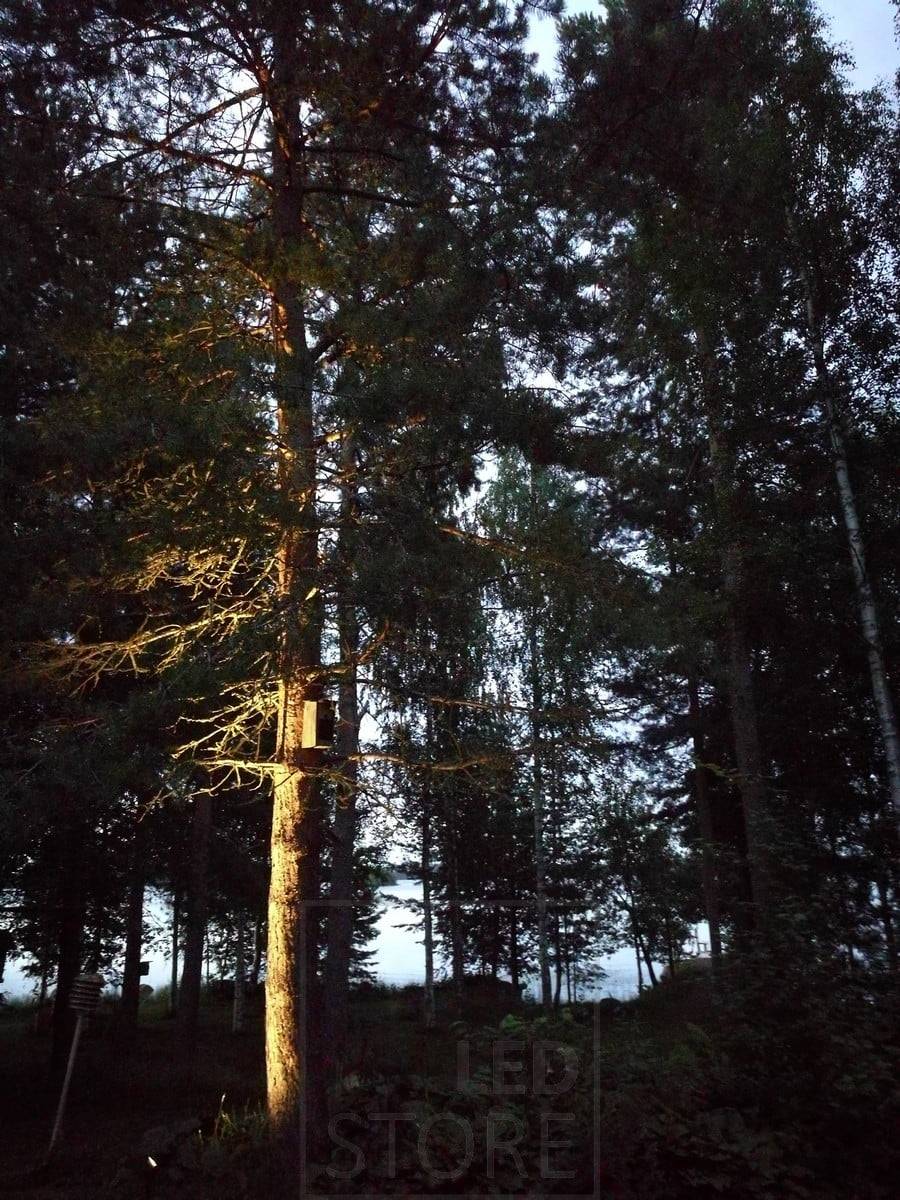 SPIKE - iluminación de suelo para su jardín. La luminaria tiene un cuerpo que se puede orientar libremente, lo que la convierte en una excelente luz de acento. Ledstore.fi