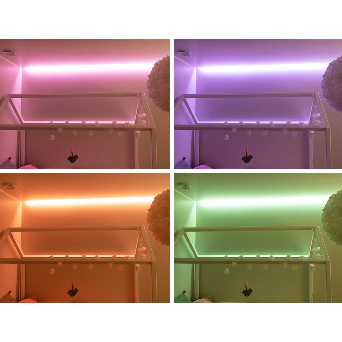 Un cuadrado verde brillante con un cuadrado blanco dentro con el texto "LED STORE" en texto blanco destacando nuestra tienda de iluminación LED.