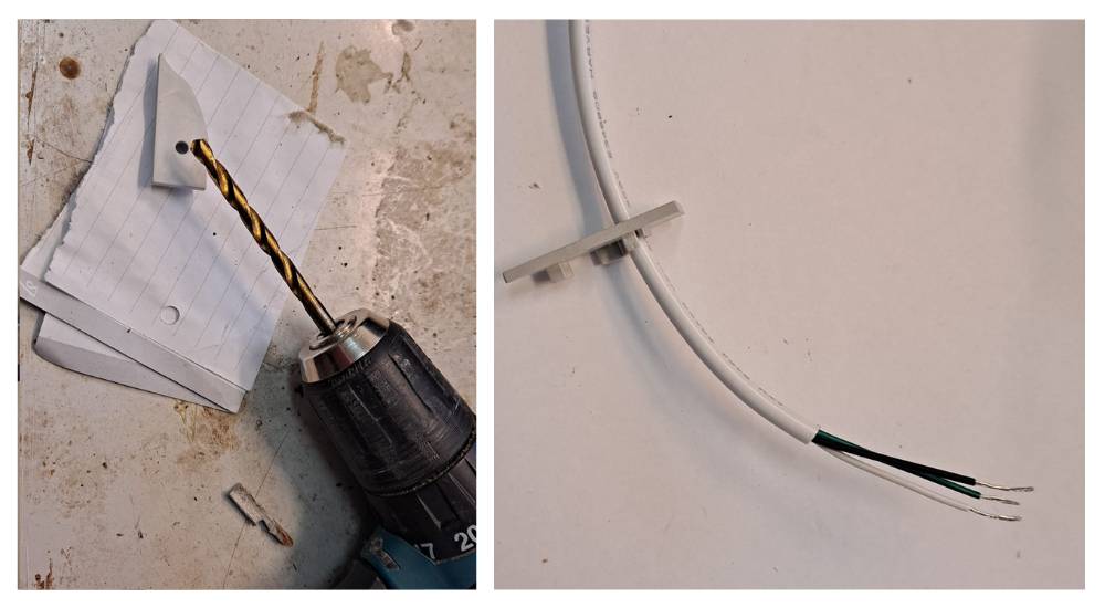Ampliación de la abertura para el cable en el extremo del perfil led