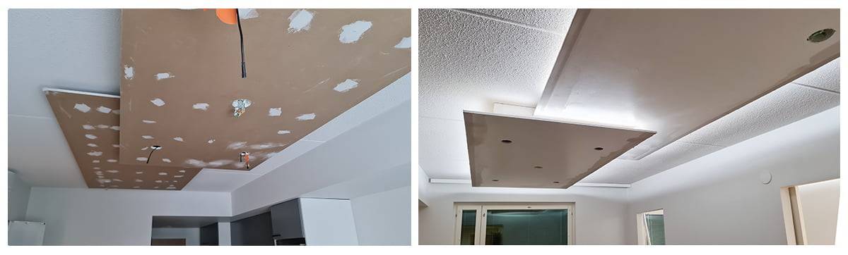 Hacer un techo suspendido - ¡extender y encender las luces de trabajo!