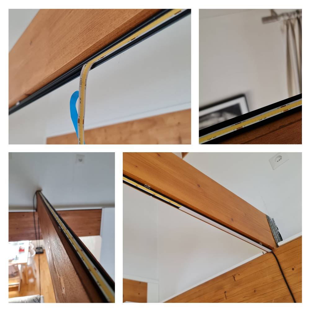 Luz indirecta para salón en vigas de techo - Instalación de tiras de luz led