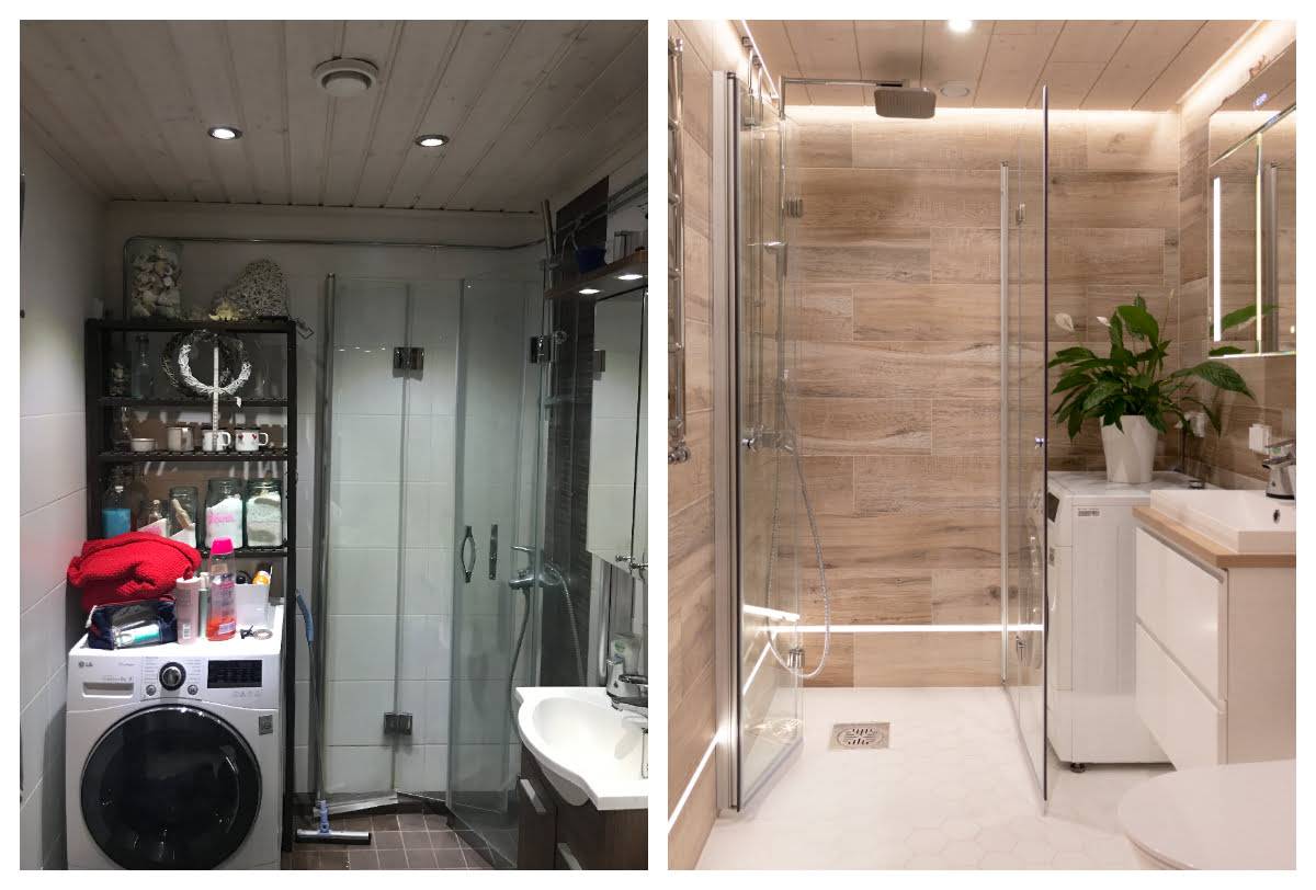 La iluminación del cuarto de baño marcó una gran diferencia en el espacio