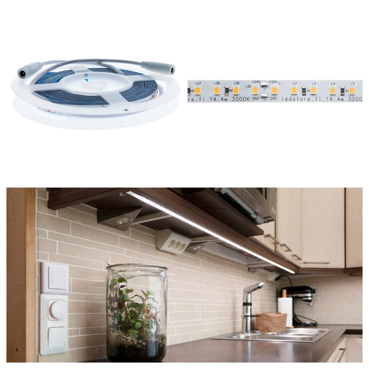 tira led para tabique de cocina de perfil bajo