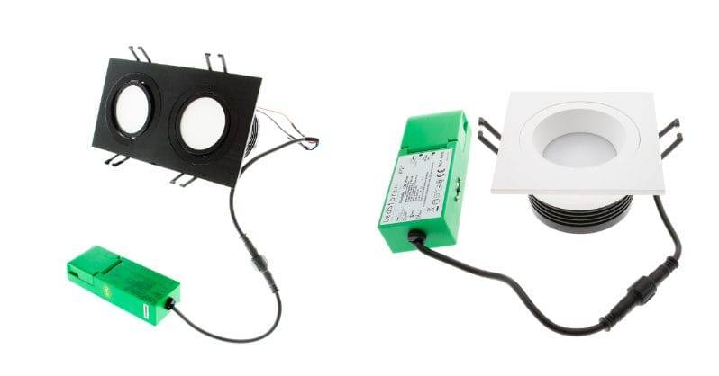 Los downlights o focos de LedStore incorporan de serie una fuente de alimentación sustituible y encadenable, y permiten elegir entre tres temperaturas de color de la luz.