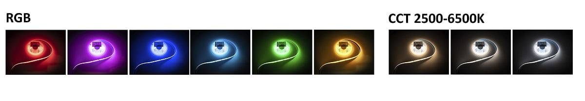 Tira de luz led en todos los colores y tonos de luz blanca.