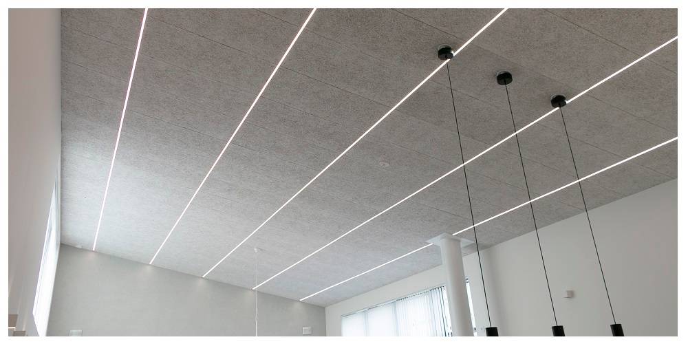 Las tiras de led pueden utilizarse como líneas en el techo