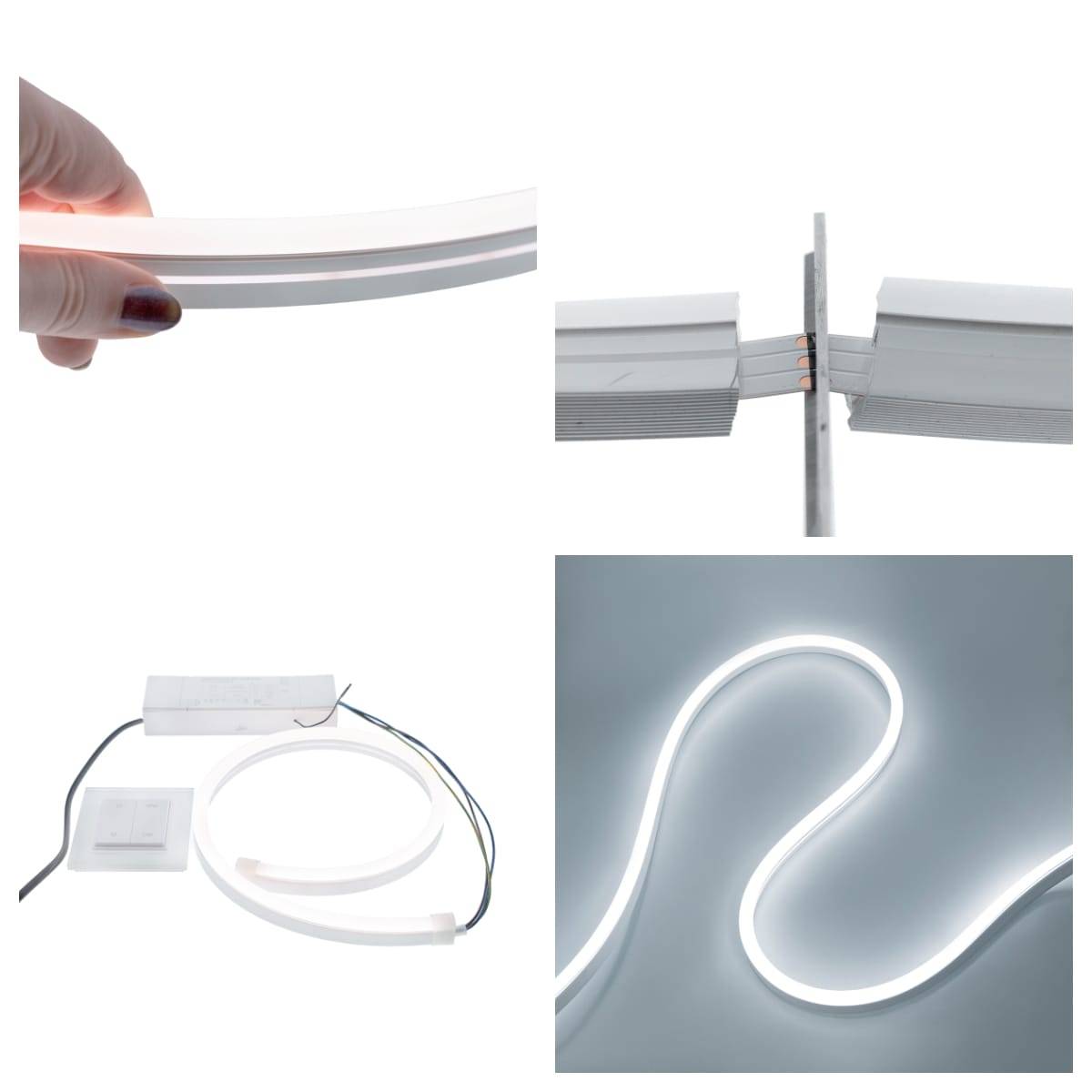 Las formas curvas con LED son posibles con la tira LED NEON.