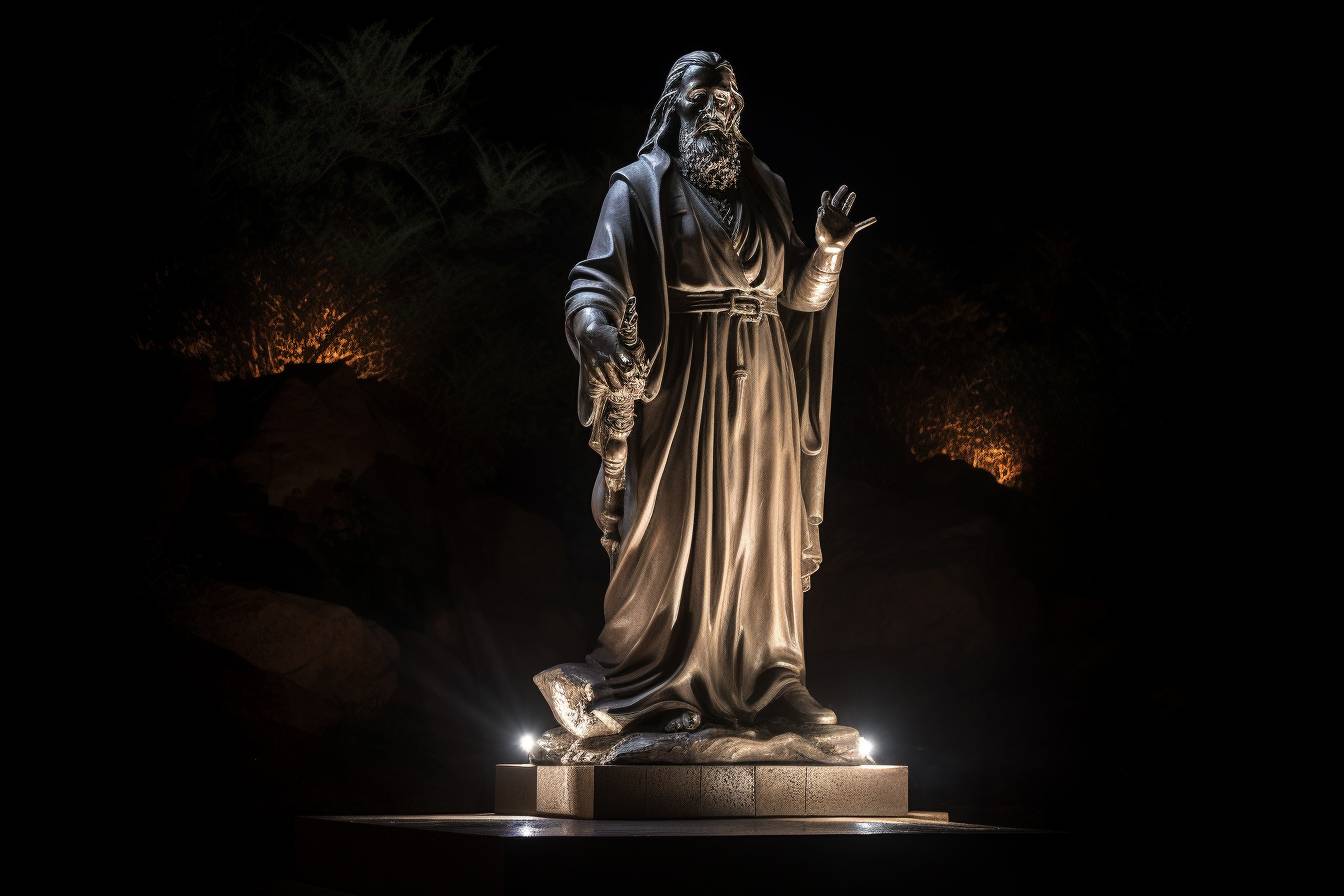 Estatua iluminada