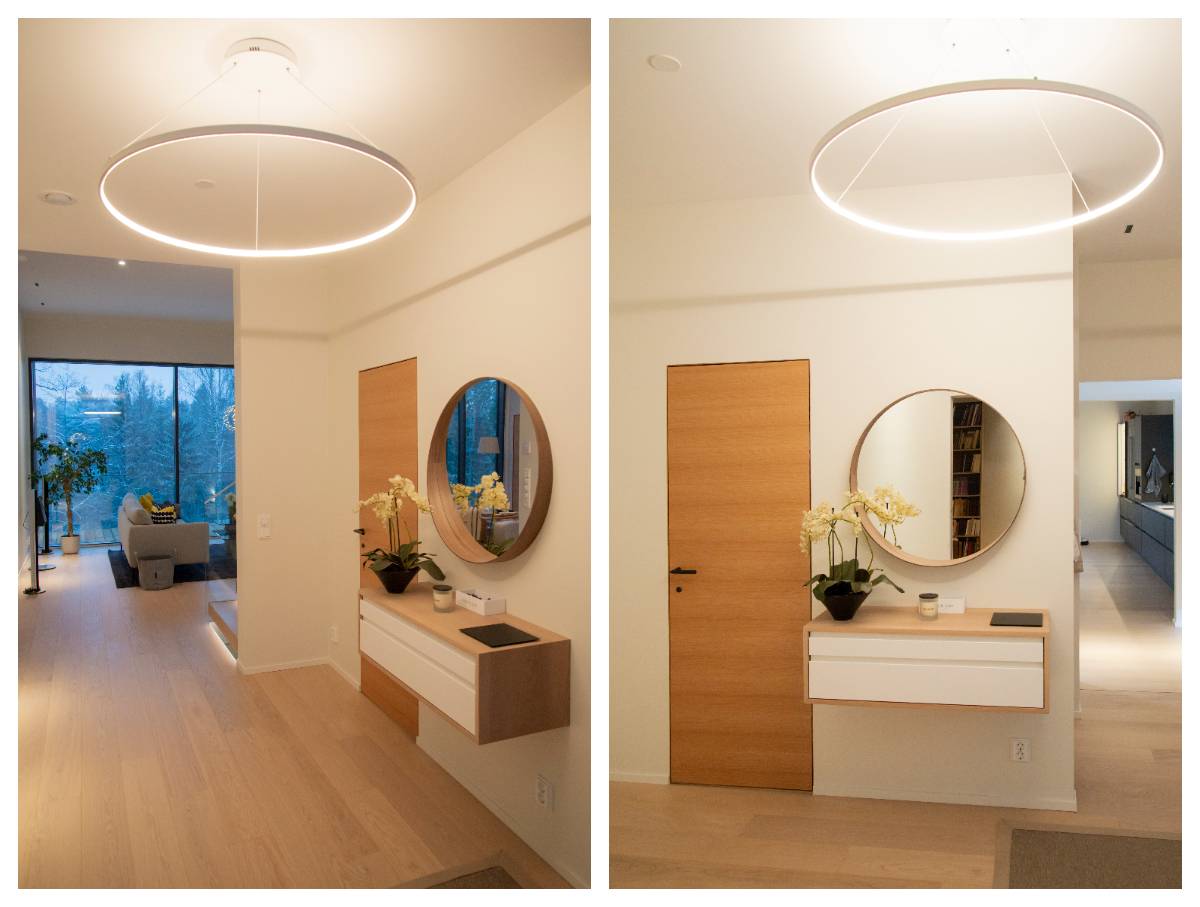 Iluminación interior LedStore, lámpara RINKELI en el techo del pasillo lámpara blanca redonda y minimalista.