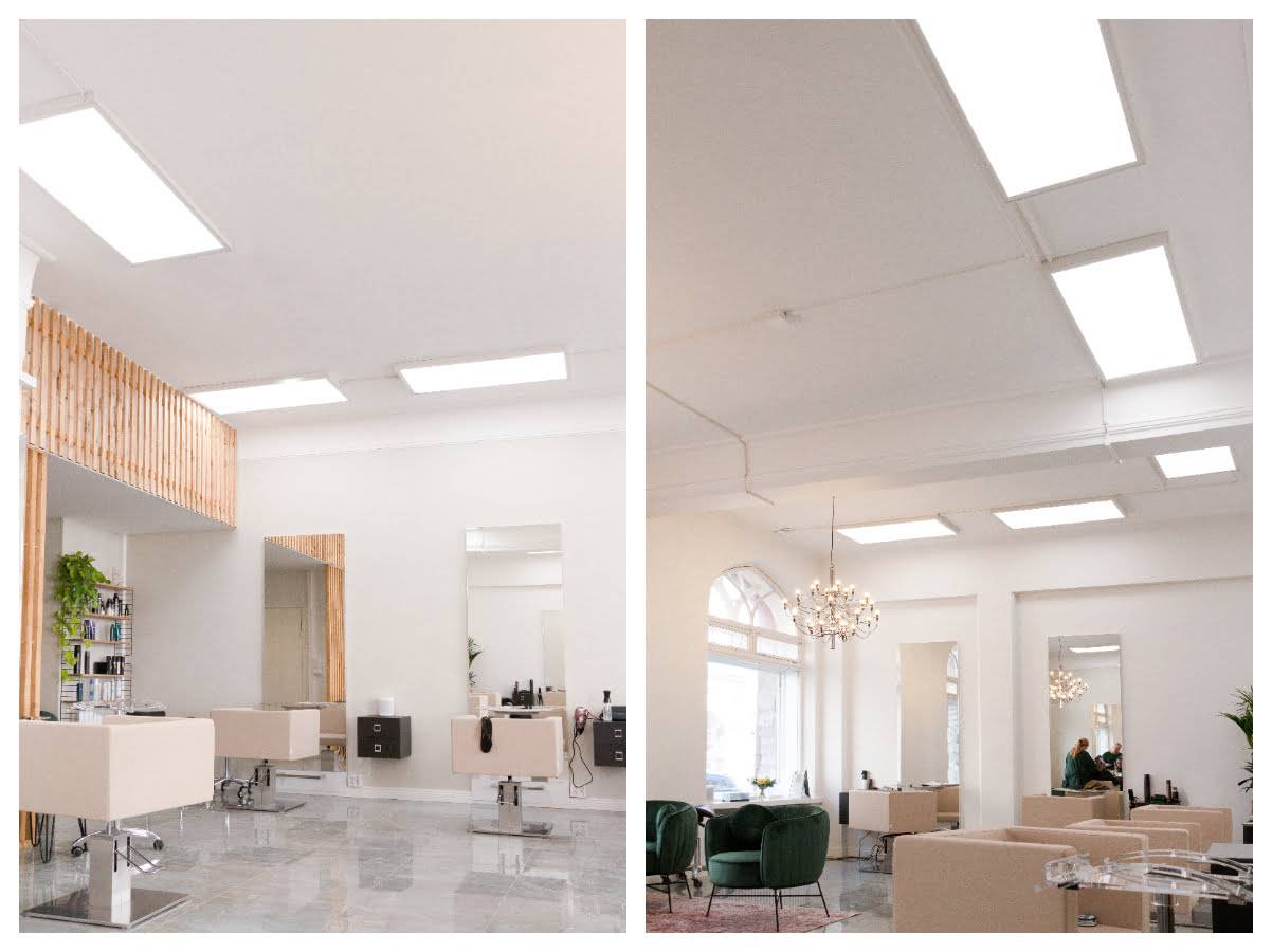 Iluminación general de oficinas con paneles LED de superficie