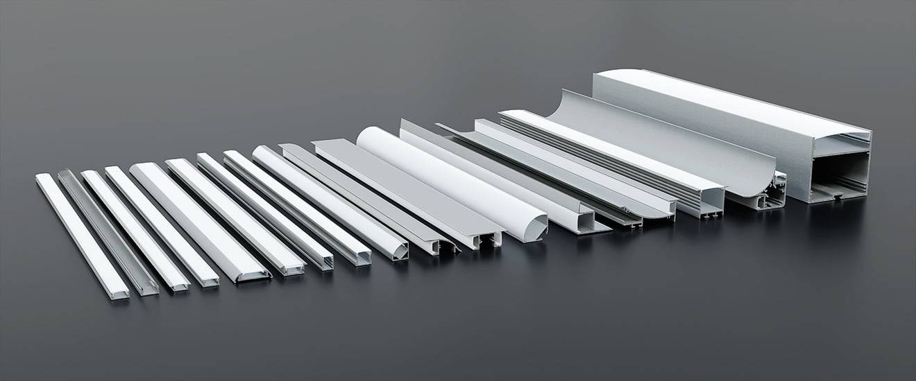 Perfiles de aluminio para tiras de LED para cocinas y otras aplicaciones de iluminación doméstica