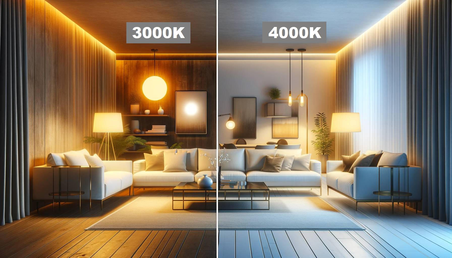 Elegir el color de la luz 3000K vs 4000K Elegir el color de la luz 3000k frente a 4000k
