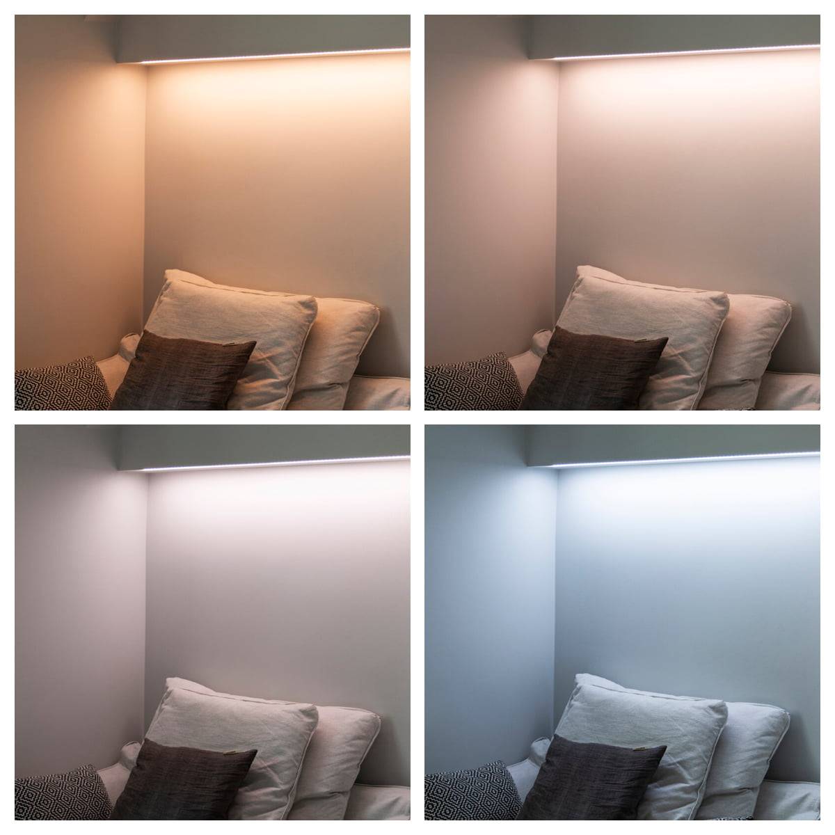iluminación general en el rincón de lectura temperatura de color en diferentes tonos