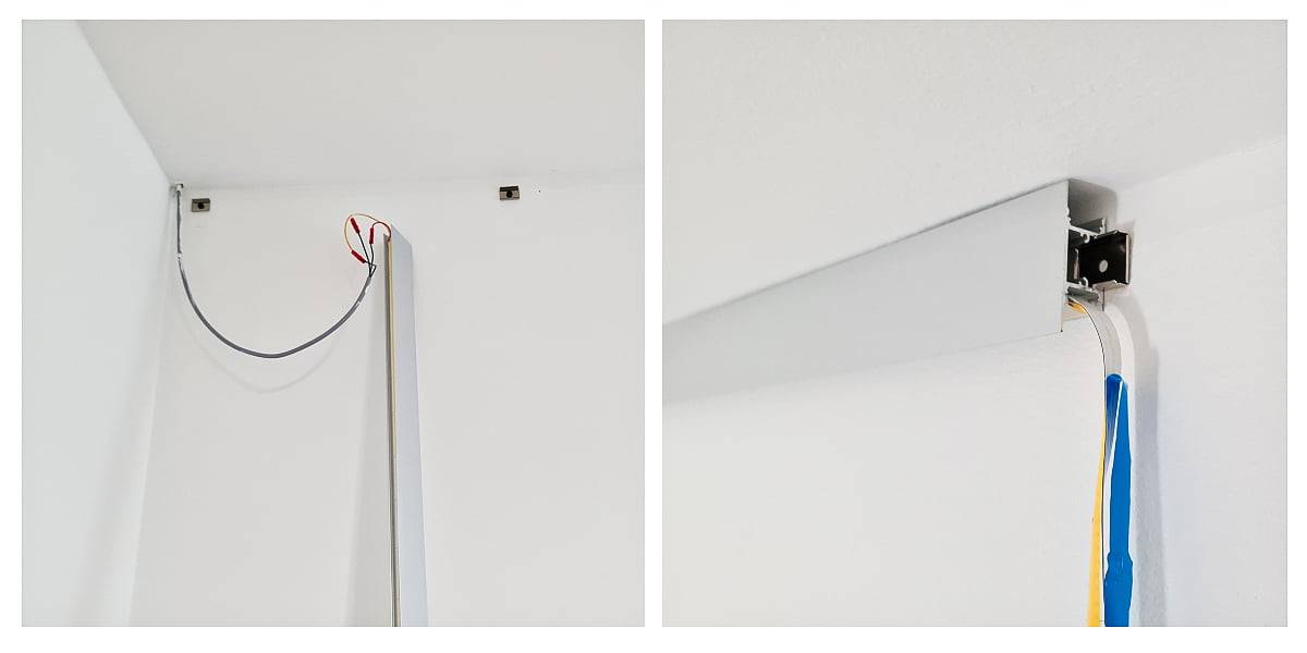 Ocultar el cableado en el perfil.