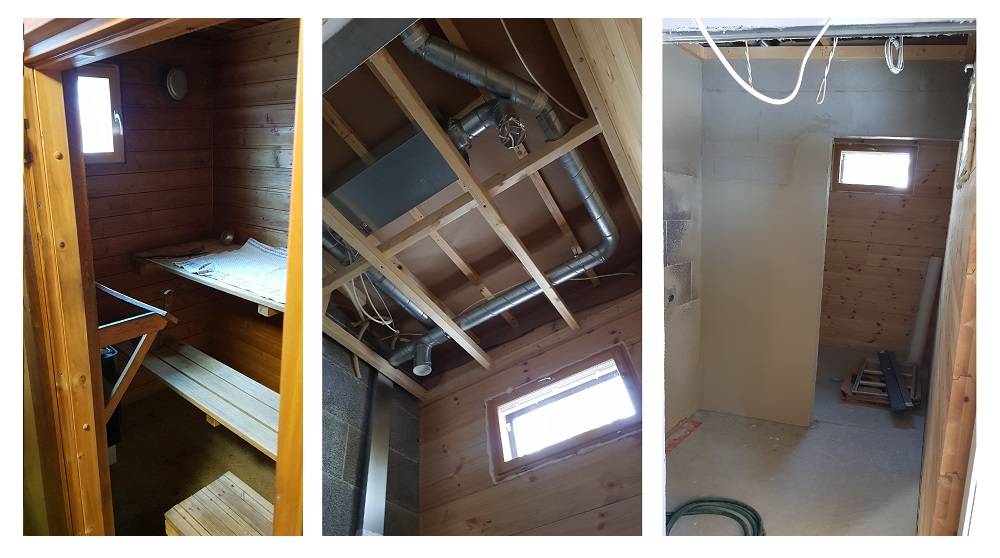 La renovación de la sauna comienza con el desmantelamiento