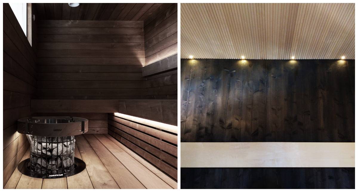 Una sauna oscura necesita más iluminación que una sauna clara.