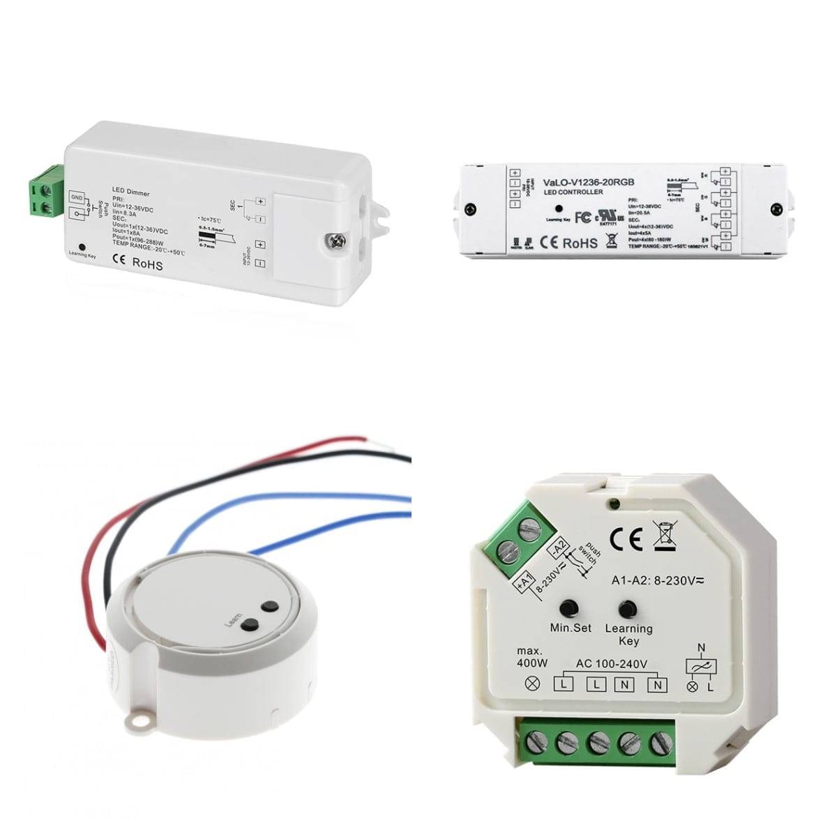 control inalámbrico en el cuadro de receptores